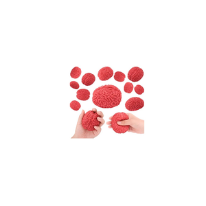 Zhanmai 6 Pieces Brain Stress Balls Brain Splat Ball Brain Shaped Toys Zombie Brains Balls Red Novelty Fake Brain Scary Toys for Teenagers and Adults Decompression and Relaxation Fun Toys, 2.4 Inch