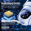 Camii 4G LTE Cellular Security Smart Camera No WiFi 360View 2K HD Cameras Outdoor Solar Battery Powered 2K Cam for Home Security Color Night Vision Motion Detection SIM Card/SD Card Storage