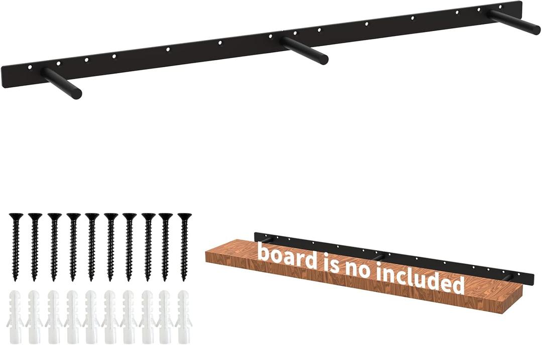 42 Inch Heavy Duty Blind Wall Mount Floating Shelf Bracket - Hidden Shelf Bracket with 150 LB Weight Capacity -3/4 Inch Solid Steel Support Rods