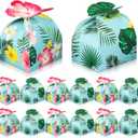 Gerrii 36 Pack Tropical Gift Boxes Luau Hawaiian Party Favor Boxes for Goodie Gift Treat Candy Hawaiian Luau Party Favors Goodie Treat Bags Palm Leaves Tropical Summer Aloha Birthday Decor Supplies