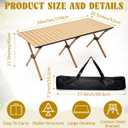 Geetery 10 Pcs Picnic Set, 59" x 20" Folding Low Picnic Table with 91'' x 71'' Large Outdoor Boho Picnics Blanket, Tablecover Runner and 6 Pillows Cushions for Camping Wedding Beach(Square,Brown)