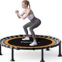 40"/48" Foldable Mini Trampoline Load 330lbs, Portable Exercise Rebounder with Durable Bungee Band, Fitness Trampoline for Adults and Kids (40-No Handle)