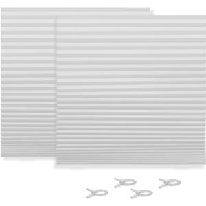 Mini Blinds for Indoor Windows - White Self Adhesive Temporary Blinds, Window Blinds No Drill for Bedroom Kitchen Bathroom, 36" W x 72" H - (2 Pack)