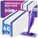 Mop Pads Refills Compatible with Swiffer WetJet Mop, Disposable Mop Pads for Hardwood Floors, Tile, Laminate & Multi-Surface Cleaning, 60 Pack