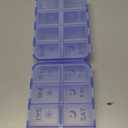 Foldable Weekly Pill Organizer 2 Times a Day with 2 Extra Compartments - Etched Labels - Portable 7 Day AM PM Medicine Box, Week Daily Travel Pill Case Holder for Meds, Vitamin, Supplement -Clear Blue
