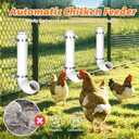 Pack of 3 Automatic Chicken Feeder No Waste, PVC Pipe Chicken coop Feeder, Rat Proof Chicken Feeder, with Lid Hanging Chicken Feeder, for Chicken Poultry Feeder