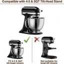 Stainless Steel Mixing Bowl Compatible with Kitchen Aid 4.5-5 QT Tilt-Head Stand Mixers, 5 Qt Bowls for Mixer with Stainless Steel Locking Base