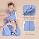 Baby Sleep Sack 0-6 Months, 100% Cotton Sleeping Sack for Newborn and Infant, 3 Pack Baby Wearable Blanket, 0.5 Tog Lightweight Double Zipper Sleep Bag Apricot
