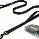 Heavy Duty Dog Leash - 2 Handles by Padded Traffic Handle for Extra Control, 6foot Long - Perfect for Medium to Large Dogs (6 ft, Black)