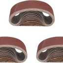 Mini Belt Sander, Electric Small Sander Knife Making Supplies, 7 Adjustable Speed Electric Knife Sharpener, Power Belt Grinder for Woodworking, Metal Working DIY (Sanding Belts x 30)