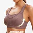 ZeroBound Women's Sports Bra High Impact Large Bust Full Coverage Workout Bras Adjustable Wirefree NO Padded Bra (48C, Amber)