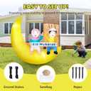 Dawdix 5FT Ramadan & Eid Mubarak Inflatable Decorations with LED Lights, Outdoor Ramadan Yard Decor with Crescent Moon & Replaceable Banners