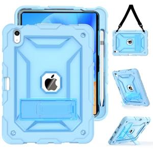 TIMISM Case for iPad 10th Generation 2022, iPad (A16) 11 Inch 2025 with Pencil Holder & Kickstand, Translucent Hard PC Back Cover, Heavy Duty Shockproof Protective Case for iPad 11/10, Clear Blue
