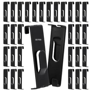 West Bay 20 Pcs Grid Hooks for Wall, Grid Wall Picture Hooks Gridwall Shelf Accessories Hangers Display Panels Slat Notch for Art Clothes Painting Photography Canvas Black Metal Commercial