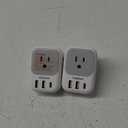 2 Pack European Plug Adapter USB C, TESSAN US to Europe Adapter 4 Outlets 3 USB Charger, Type C International Power Adaptor to Italy Spain France Portugal Iceland Germany, Europe Travel Essentials