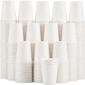 Lamosi 300 Pack Paper Cups 8 oz, Disposable Coffee Cups, Paper Coffee Cups 8 oz, White Hot/Cold Beverage Drinking Cup for Water, Juice or Tea, Office Party Home Travel