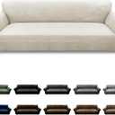 Pfrstuv Couch Cover 8-Pieces Sofa Covers Washable Recliner Sofa Covers 3 Seater Leather Look Recliner Slipcovers with Pockets Spandex Fabric Furniture Covers(Recliner Sofa, Beige)