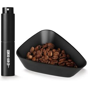 MHW-3BOMBER Coffee Bean Dosing Cup and RDT Spray Bottle Set - Aluminum Espresso Dosing Cup & 10ml Static Reduction Spray - Espresso Accessories Kit Measuring Tray for Coffee Lovers P7112B