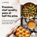 Misen 5-Ply Stainless Steel 12" Frying Pan - Professional Cookware for Induction, Gas and Electric - Dishwasher Safe, Oven Safe to 800°F - Durable, Versatile, Even Heating