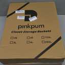 Pinkpum 4 Pack Folding Closet Organizers Storage Box, Stackable Plastic Drawer Basket for Clothing, Stackable Storage Bins Shelf Storage Container for Closet Wardrobe Bedroom Bathroom Office (Black) (4 Pack L)