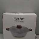 7-QT Shabu Shabu Hot Pot with Divider Double Flavor Divided Stockpot with Glass Lid Dual Sided Soup Cookware for Induction Cooktop Gas Stove Hot Burner