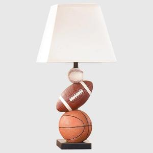 Kids Table Lamp, 14 Inch Football, Basketball & Baseball Design with Cute Lampshade, Sports-Themed lamp Ideal for Children's Bedroom Decor, Bedside Lamp Includes LED Bulb
