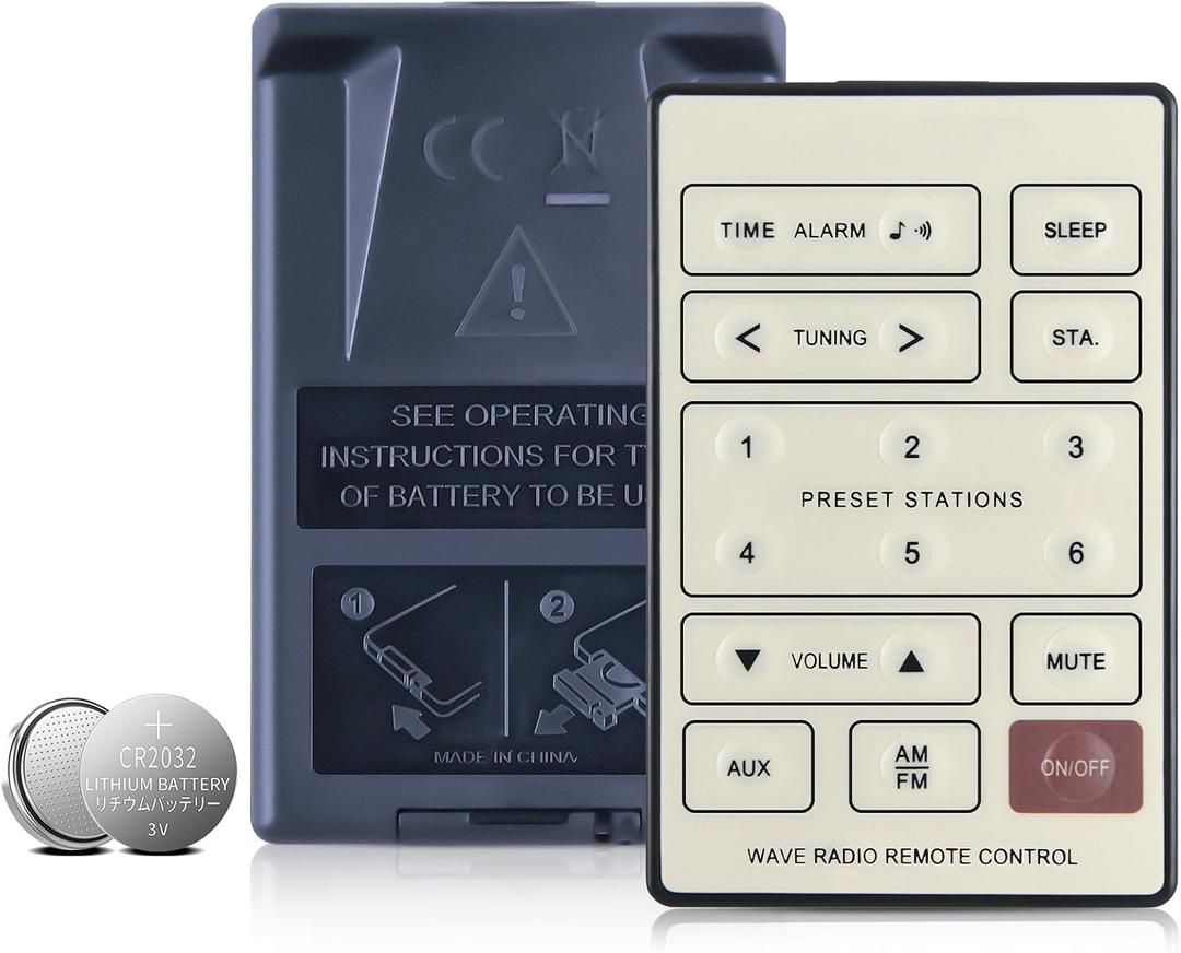 (with Battery) New Remote Control Replacement fit for Bose Wave Radio AWR1-1W AWR1-G1 AWR1-2W AWR1-4A AWR1W1 AM189930 AWR113 AWR131 Clock Wave Radio