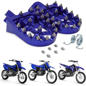 Dirt Bike Footpegs Motorcycle Foot Peg Rest Pedals CNC for TTR 110 YZ 50 70 80 50-150cc TTR 125 PW50 YZ 85 125 Pit Mini Bike Blue