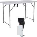 122CZ Folding Table 4-Foot Portable Small Table Semi Practical Table Small Indoor and Outdoor Adjustable Height with Handle Folding Table, Camping and Gathering