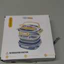 Tiny Mini Small Bento Box or Snack Box with Removable Stainless Steel 3-Compartment & Cutlery For Baby 0-24 Months LeakProof,Dishwasher Safe & BPA-Free,Daycare,Preschool,Travel(Blue,Not Insulated)