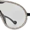 GFUIARA Trendy Oversized Sunglasses for Women Men Fashion Shield Aviator Sun Glasses UV400 Protection Goggles (Diamond/Light Silver)