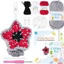 Alvian Mini Monster Crochet Beginner Kit - Amigurumi Demogorgon Keychain Craft Set Complete with Yarn, Tools & Step-by-Step Video Tutorial