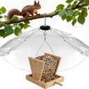 24 Inch Oversized Squirrel Baffle for Hanging Bird Feeder, Clear PC Bird Feeder Baffle Dome, Full Protection for Outdoors, Chew Proof Birds Feeders Rain Guard Cover Outdoors (One Pack)