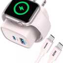Charger for Apple Watch, USB C Charger Block, 3-in-1 20W Fast Charging, Portable Plug Travel Essential Charge for iWatch Ultra/SE/ 10/9/ 8/7/ 6, iPhone 16/16 Pro/ 15 Series, Pink