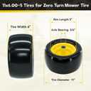 11x6.00-5 Flat Free Tires for Zero-Turn Mowers 11x6.00-5 flat free tire Replacement for Residential and Commercial, Solid Tires with 6"-8" Hub, 3/4" & 5/8" Bearings, 400LBS (Yellow, 2 pack)