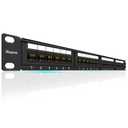 Rapink Patch Panel 24 Port Cat6 10G Support, Network Panel UTP 19-Inch, Wallmount or Rackmount 1U Ethernet Patch Panel Punch Down Block for Cat6, Cat5e, Cat5 Cabling (24Port)
