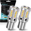 2Pcs 1156 LED Bulb Amber, 7507 BAU15S Py21w Led Bulb Canbus Error Free Anti Hyper Flash Led Turn Signal Light Replacement Bulb Super Bright 27SMD 28W 4000LM