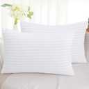 Simmore Decorative Throw Pillow Covers 12x20 Set of 2, Soft Natural Plush Flannel Double-Sided Fluffy Lumbar Pillow Covers for Couch Sofa Living Room, White