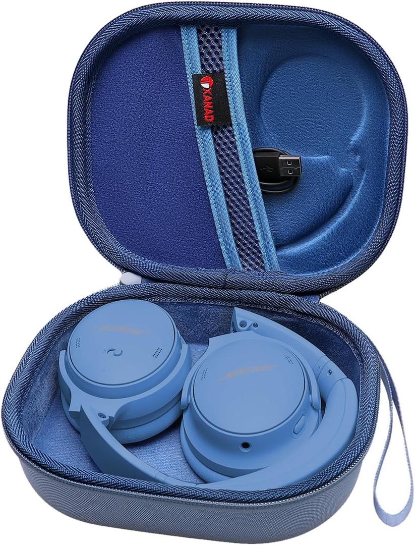 XANAD Hard Case for Bose QuietComfort, QC Ultra, QC 45, QC 35, QC45 SE, QC SE or Skullcandy Crusher Evo, Hesh ANC, Hesh Evo, Crusher ANC 2, Crusher, Riff 2 Noise HeadphonesOuter Blue+Inner Blue