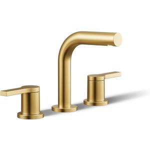 KOHLER K-33592-4K-2MB Elate® Widespread Bathroom Sink Faucet, Durable Brass Bathroom Faucets, Sleek Finish, 1.0 GPM, Vibrant Brushed Moderne Brass