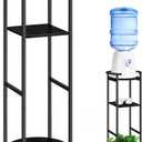 OYEAL Drink Dispenser Stand 3-Tier Water Bottle Jug Holder with 2 Storage Shelves, Multi-Tier Plant Shelf for Ceramic Water Dispenser, Water Filter Bottle, Water Crock Dispenser, Plants, Black