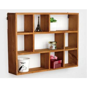 Shadow Box Display Shelf, Wall Mounted Wooden Hanging Display Shelf Floating Shelf Perfect for Little Figurines, Multi-Slot Wall Collection Freestanding Farmhouse Decor Display Case (Style I, Brown)