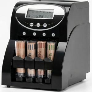 Coin Counter Sorter Wrapper Machine: High-Speed 312 Coins/Min Large Hopper 400 Coins - Easy Use with Digital Value Display - Automatic Stop Coin Jams for Banks Retail and Cash Handling
