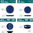vancasso Starry Plates and Bowls Sets for 6, 24 Pieces Dinnerware Sets, Blue Reactive Glaze Dishes Sets for Kitchen, Scratch Resistant Stoneware Dishes Set, Dishwasher and Microwave Safe
