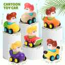 6PCS Press and Go Cars Toys for Toddlers, Infant Fruits Vegetable Racing Cars for 6 9 12 18 Months, Baby Push Go Car Toys, Kids Play Vehicle Set, Birthday for Boys Girls 1 2 3