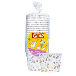 Glad for Kids Unicorns Paper Snack Bowls, Disposable Paper Bowls for Kids Snacks and Parties, Sturdy Microwave Safe Bowls for Everyday Use and Easy Cleanup, 12 Oz, 20 Count (Multicolor)