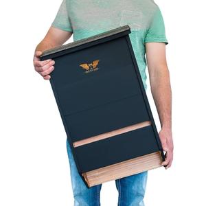 Big Bat Box - Black, 3 Chamber, Large MTBC Certified Bat House for Outside - Artificial Roost Kit for Wall-Mount or Pole-Mount - Bathouses for Backyards
