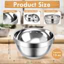 Mimorou 8 Pack 304 Stainless Steel Bowls Set 13oz Metal Double Walled Insulated Snack Mixing Lightweight Multipurpose Dinner Bowls for Ice Cream, Cereal, Snack