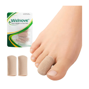 Welnove Gel Toe Cap - 8 Pack Toe Protector for Women Men - Cushions and Protects to Cover Toes, Relief Toe Pain from Ingrown Toenails, Corns, Blisters, Hammer Toes (Medium Size)