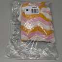 NIFTRIRY 2 Piece Sets for Women Short Sleeve Striepd Crochet Cover Up Tied Shorts Beach Clothes Pink, Size S